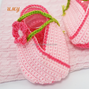 Ecológico First Walker Productos para bebés Zapatos casuales Niña Zapatos de bebé de ganchillo hechos a mano para bebés - Product Image 2