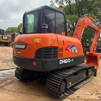 Excavatrice sur chenilles Doosan DH60-7 d'occasion de 6 tonnes avec moteur et pompe haute performance