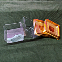 Barquette de cuisson jetable carrée transparente en PET de 9x9 cm, épaisseur 0,1 mm, résistante au four, pour gâteaux et desserts
