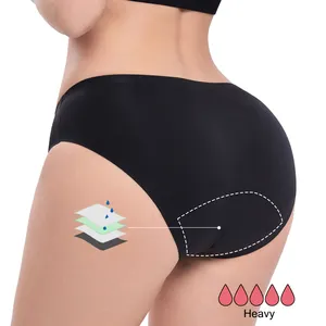 Shanhao OEM Seamless Anti-side Leakage Period Panties Washable Ladies Braga Menstrual Heavy Flow Menstrual Panties For Women