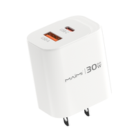 Maimi adaptor pengisi daya dinding ponsel, pengisi daya mini portabel usb Tipe c multi port usb c pd 30w gan