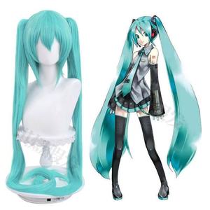 Nouvelle Arrivée Perruque Longue pour Femme en Fibre Haute Température, Ondulée Lisse Effet Soie Rose, avec Double Fixation, Densité 180%, pour <span class=keywords><strong>Cosplay</strong></span> Blue <span class=keywords><strong>Miku</strong></span>, Fabriquée à la Machine - Product Image 3