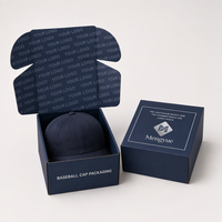 Boîte d'expédition postale en carton ondulé avec impression de logo personnalisé de luxe, auto-adhésive, pour casquette de baseball, emballage de vêtements