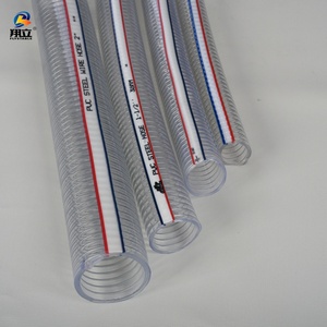 Tuyau d'aspiration/d'évacuation transparent flexible résistant aux UV avec fil d'acier <span class=keywords><strong>de</strong></span> qualité alimentaire pour une utilisation à l'aspiration et à pression modérée - Product Image 1