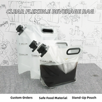 Pochettes souples transparentes en plastique avec bec verseur imprimé en héliogravure pour boissons de 1/2 gallon – Emballage jetable pour liquides