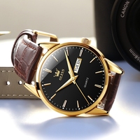 Montre à quartz Fashion Olevs pour homme avec bracelet en cuir Style minimal quantité minimale de commande bas Logo personnalisé OEM