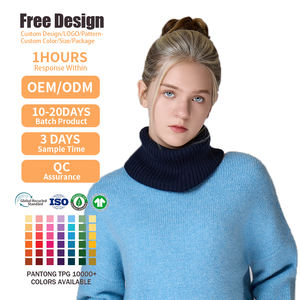 Bufanda Circular con Logotipo Bordado Personalizado, Bufandas de Invierno de Lujo Tejidas a Mano, Calentador de Cuello para Mujer, Snood de Algodón - Product Image 3