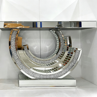 Console d'entrée moderne et minimaliste de luxe avec miroir, cloison décorative et rangement