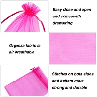Vente en gros de sacs en organza LIHUIDA avec cordon de serrage, sacs cadeaux de Noël transparents, 100 pièces, emballage pour bonbons de Noël, ornements, bijoux