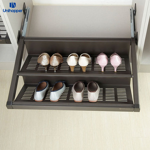 Unihopper – Meuble de rangement coulissant moderne à 2 niveaux avec fermeture amortie pour armoire, <span class=keywords><strong>placard</strong></span> et étagère à chaussures - Product Image 2