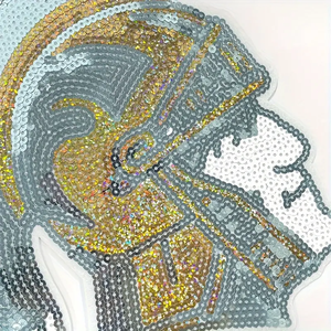 Tùy Chỉnh Thêu La Mã Hiệp Sĩ Sequin Vá Nhựa Nhựa Sew-On Phong Cách Cho Denim & Vải Hàng May Mặc Với Laser Cắt Merrow Biên Giới - Product Image 2