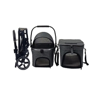 Poussette étanche double couche ultra-légère pour animaux de compagnie Grand espace pour plusieurs chatons et chiens Pratique pour les voyages et le transport d'animaux de compagnie