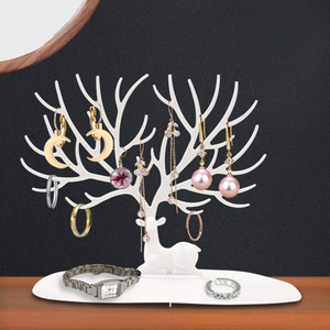 Creative Antler Jewelry Rack Desktop Earring Bracelet Organizer Key Holder Card Display Rack White C1HEG - Product Image 2