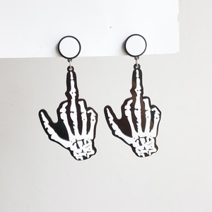 Horror calabaza cuchillo fantasma cráneo esqueleto araña acrílico pendientes Funky Spooky peculiar Halloween pendientes para mujeres niñas joyería - Product Image 6