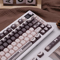 Keycaps à thème cacao émouvant, profil M-OA, sublimation par transfert thermique, 132 touches, matériau PBT pour clavier mécanique Mx Switch 61/64/68