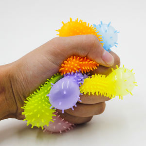 LED 깜박임 부드러운 Squishy 촉각 공기 채워진 감각 뾰족한 오리 호흡기 공 모듬 색상 - Product Image 3