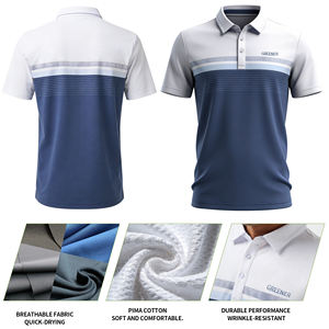 Polo de Diseño Nuevo 2026, OEM, Algodón Sostenible, de Lujo, a Rayas, Antiarrugas, de Secado Rápido, Corte Ajustado, Informal de Negocios, Estilo <span class=keywords><strong>Boss</strong></span> - Product Image 3