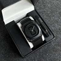 Montre à quartz ultra-fine avec grand cadran, chiffres arabes, boîte cadeau de luxe, montre pour homme en plastique étanche