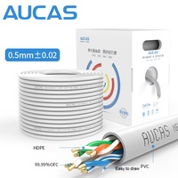 Kabel jaringan luar ruangan UTP Cat5e kabel Lan 4 pasang 24AWG HDPE 305m panjang transmisi kabel Solid menawarkan