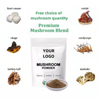 Mélange de Poudres d'Extraits de Champignons Puissant 12-en-1 Bio Marque Blanche OEM : Crinière de Lion, Cordyceps, Reishi, Chaga, Queue de Dinde