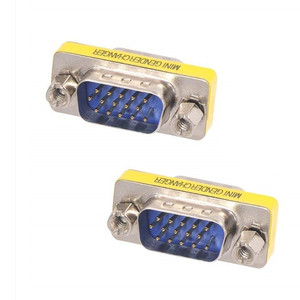 Vga 15p Male/Male Mini Gender Changer <b>Adapter</b> Zinc Alloy <b>Plug</b> In Connector - Product Image 2