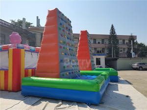 Açık karnaval oyunu 2024 şişme su kaydırağı parkı ticari kabarık şişme kaya tırmanma duvarı - Product Image 5