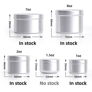 Frascos de Aluminio Cilíndricos para Velas de 1oz, 1.5oz, 2oz, 7oz y 8oz, Plateados, de Lujo, Personalizables, con Tapa Abatible - Product Image 3