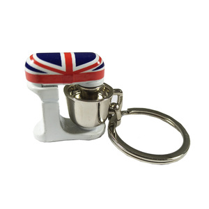 Porte-clés en métal 3D de haute qualité <span class=keywords><strong>Vintage</strong></span> à la mode fabricant de lait de soja et Machine à café sérigraphié porte-clés de Style dessin animé - Product Image 1