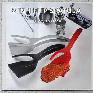 Juego de 3 Espátulas de Plástico Antiadherentes, Rojas, Negras y Grises, Utensilios de Cocina para Cocinar Bistec y Omelette - Product Image 2