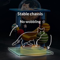 Structure d'escalade pour chat avec griffoir intégré, capsule spatiale ciel étoilé en sisal, lit pour chat, style mignon, pour la maison et les petits appartements
