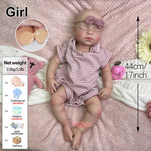 Lebensechte Reborn-Babypuppen 44 cm, realistische Neugeborenen-Bausätze, Mädchenpuppe mit Vollkörper aus Platin-Silikon in Filmqualität für Künstler - Product Image 2