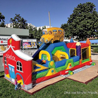 Bunte Schulbus aufblasbare Spielplatz Kinder Party aufblasbare Kurs Bus Thema