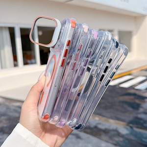 Funda Magnética Transparente para <span class=keywords><strong>iPhone</strong></span> 17 16 15 14 Pro Max con Marco Metálico para Cámara, Soporte y Protección Antigolpes en las Esquinas - Product Image 4