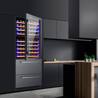 Refroidisseur de vin en acier inoxydable, dispositif à double compresseur, avec porte en verre, style français, ml