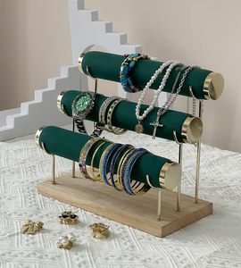 3 طبقات منظم المجوهرات برج الرف المخملية حامل تخزين المجوهرات Schmuck حامل العرض لسوار قلادة الإسورة ووتش الإسورة - Product Image 6