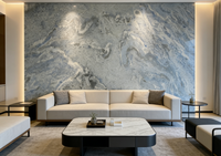Marbre bleu naturel, texture transparente, imperméable, pour table à manger, buffet, îlot, mur décoratif, salle de bain, extérieur