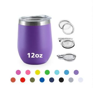 Vaso de Vino sin Tallo de Acero Inoxidable con Recubrimiento en Polvo de 12oz, Diseño USA Warehouse, Vasos de Vino y Café de Doble Pared con Aislamiento al Vacío - Product Image 6