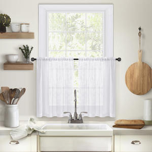 Rideaux de fenêtre en lin <span class=keywords><strong>vert</strong></span> <span class=keywords><strong>sauge</strong></span> personnalisés rideaux filtrants de lumière semi-transparents épais et doux pour la cuisine - Product Image 3