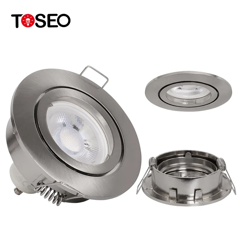 TOSEO Customized Down Light GU10 Lighting Fixture Aluminium Adjustable Angle Recessed Led Downlight Aluminum 90 Modern 100 0.25