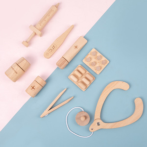 Trousse de docteur <span class=keywords><strong>en</strong></span> bois pour enfants, jeu de simulation médicale, ensemble de jeu de rôle Montessori, jouets éducatifs pour enfants d'âge préscolaire - Product Image 3