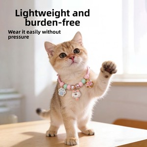 Collier pour chat et chien classique, fait main, perlé, taille ajustable, doux, fabriqué au Vietnam, décoration pour animaux de compagnie pour Halloween/Noël - Product Image 2