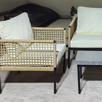 Conjunto de Muebles de Jardín de Ratán Segmentado, Moderno, Impermeable y Resistente a la Intemperie