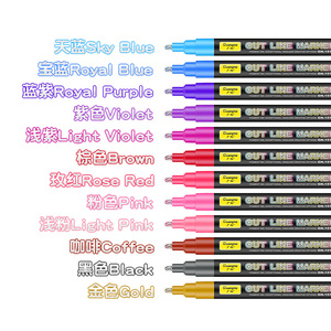 Surligneurs Guangna Double-line Flash <span class=keywords><strong>Contour</strong></span> 24 couleurs en boîte pour <span class=keywords><strong>dessin</strong></span> créatif, journalisation manuscrite et notes clés - Product Image 3
