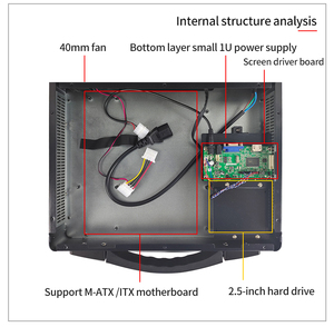 2U 13.3 inch 1080P HD màn hình siêu mỏng gia cố trường hợp di động điều khiển công nghiệp máy tính Rack mount Chassis bao vây - Product Image 6