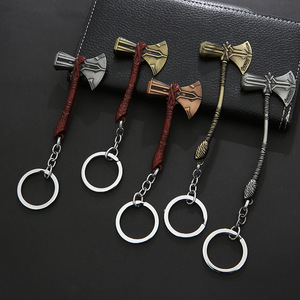 <span class=keywords><strong>Thor</strong></span> Marteau Logo Personnalisé Mousqueton Porte-clés Métal Alliage Hache Arme Mode Pendentif Film Bijoux Cadeau En Gros Souvenirs - Product Image 1