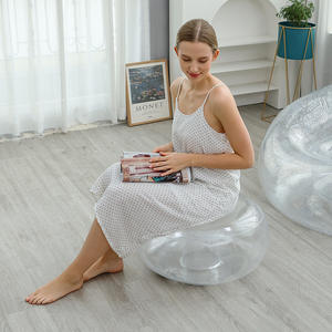Amity Modern Transparent Single Aufblasbare Pailletten Sitzsack Schlafs ofa Faltbare Fußstützen für Wohnzimmer & Schlafzimmer im Freien - Product Image 6
