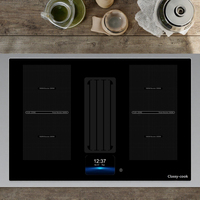 Table de cuisson à induction intelligente à 2 zones flexibles de 77cm avec extracteur électrique en céramique vitro à 4 brûleurs pour usage domestique