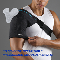 VBOSi 1 pièce Manchon de soutien d'épaule, avec coussinet en silicone texturé et sangle transversale réglable pour l'entraînement en salle de sport, hommes et femmes