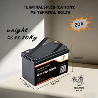 Batterie au lithium LiFePO4 Supcelion 25,6 V 50 Ah en stock UE avec Bluetooth 5.0, 4000 cycles, garantie 10 ans, IP65, décharge maximale 80 A
