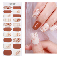 Enveloppes d'ongles en gel semi-durci personnalisées, motif marguerite, paillettes dégradées, pois, nude, violet, non toxiques, longue tenue, pour salon